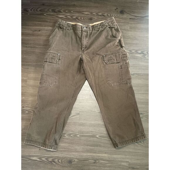 Other - Duluth‎ Trading 40x28 Brown Carpenter Cargo Pants Hook & Loop Back Pockets